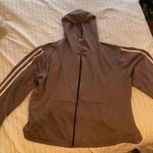 Oversized light brown hoody zip up